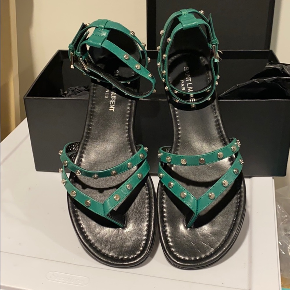 YSL STUD SANDALS 7.5
